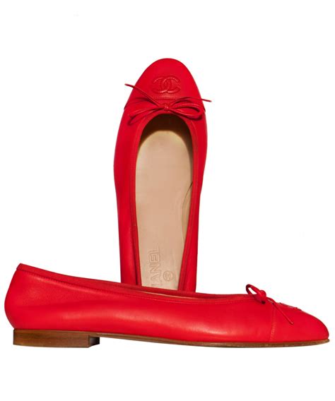 chanel red flat